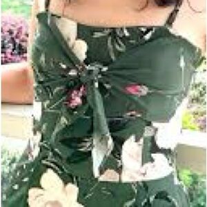 Dynamite Green Floral Jumpsuit